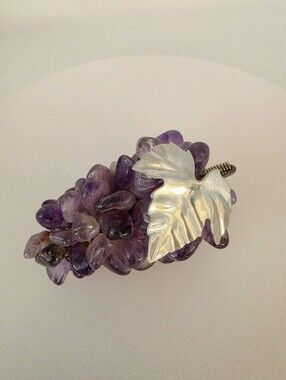 Vintage MCM Mid-Century Modern Amethyst Grape Cluster Small
